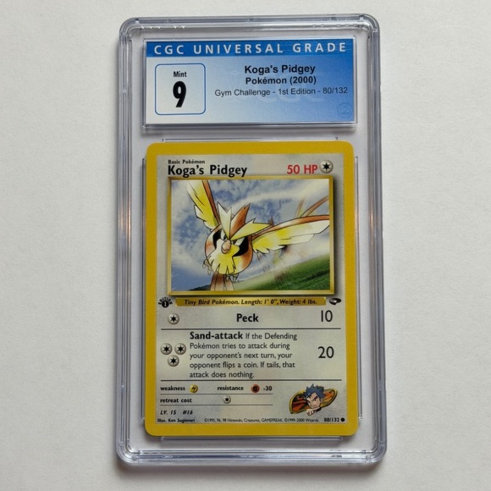 Pokemon Koga's Pidgey 1st Edition Gym‎ Challenge 80/132 CGC 9 Mint 2000